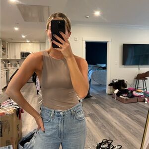 Women's Tan Sleeveless Top